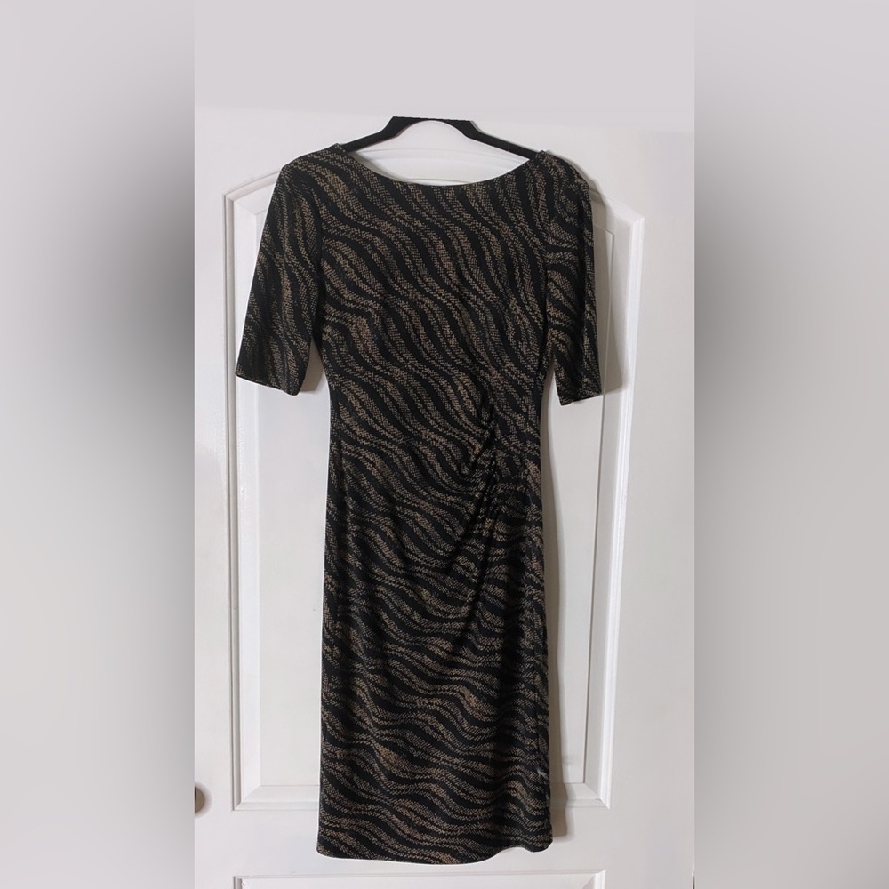 Dress Barn Black and Brown Dress Sz 4